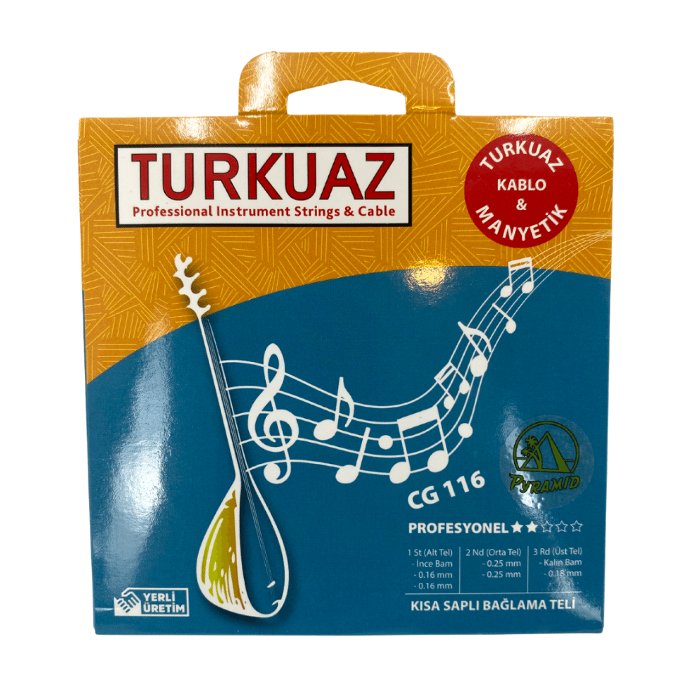 Turkuaz CG116  Kısa Sap Bağlama Teli 0.18 mm Pyramid Tel